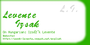 levente izsak business card